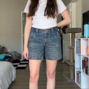 Vintage blue denim jean shorts